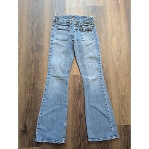 Vtg Silver Jeans Womens 29 Low Rise Bootcut Bareback Utility Y2K Med‎ Wash Denim